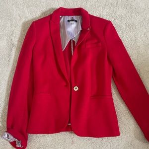 Tommy Hilfiger Striped Roll Cuff Single Button Blazer
